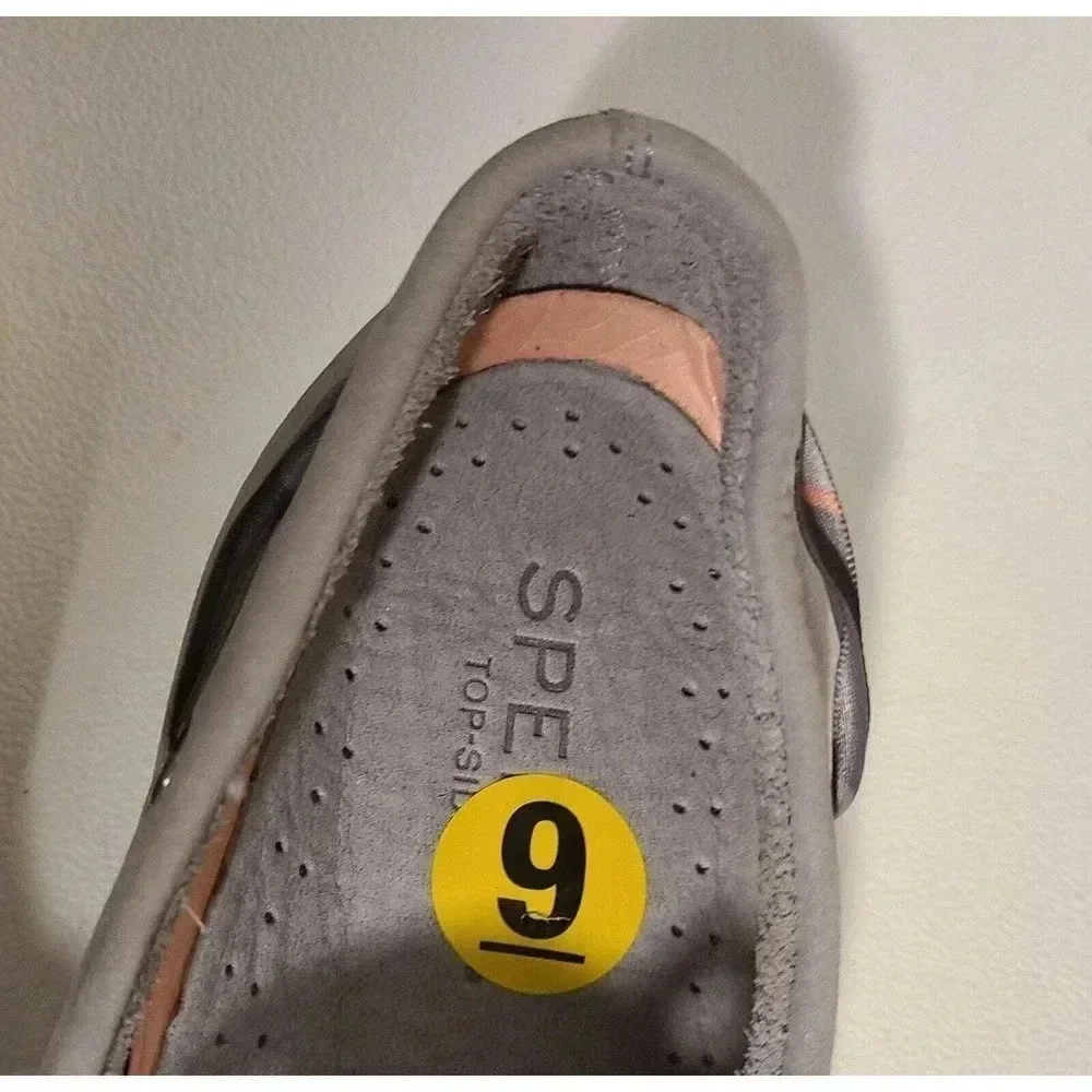 SPERRY Top Sider Suede Boat Shoes GRAY With Ribbon Laces Women’s SZ 9 M - Picture 4 of 8